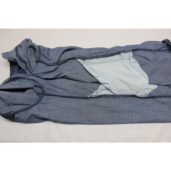 Madewell women's soft denim long sleeve button front dress M FLAW‎ - Picture 6 of 12